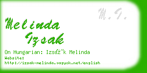 melinda izsak business card